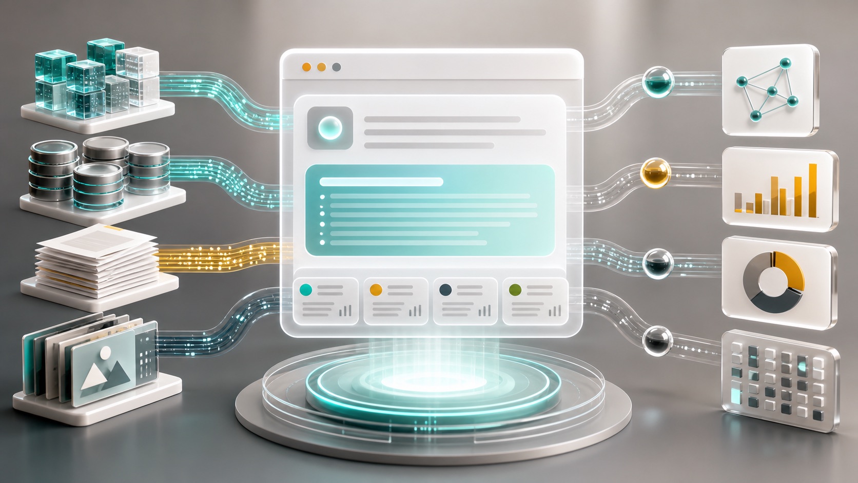 Answer engine interface assembling citations from multiple hidden retrieval pipelines