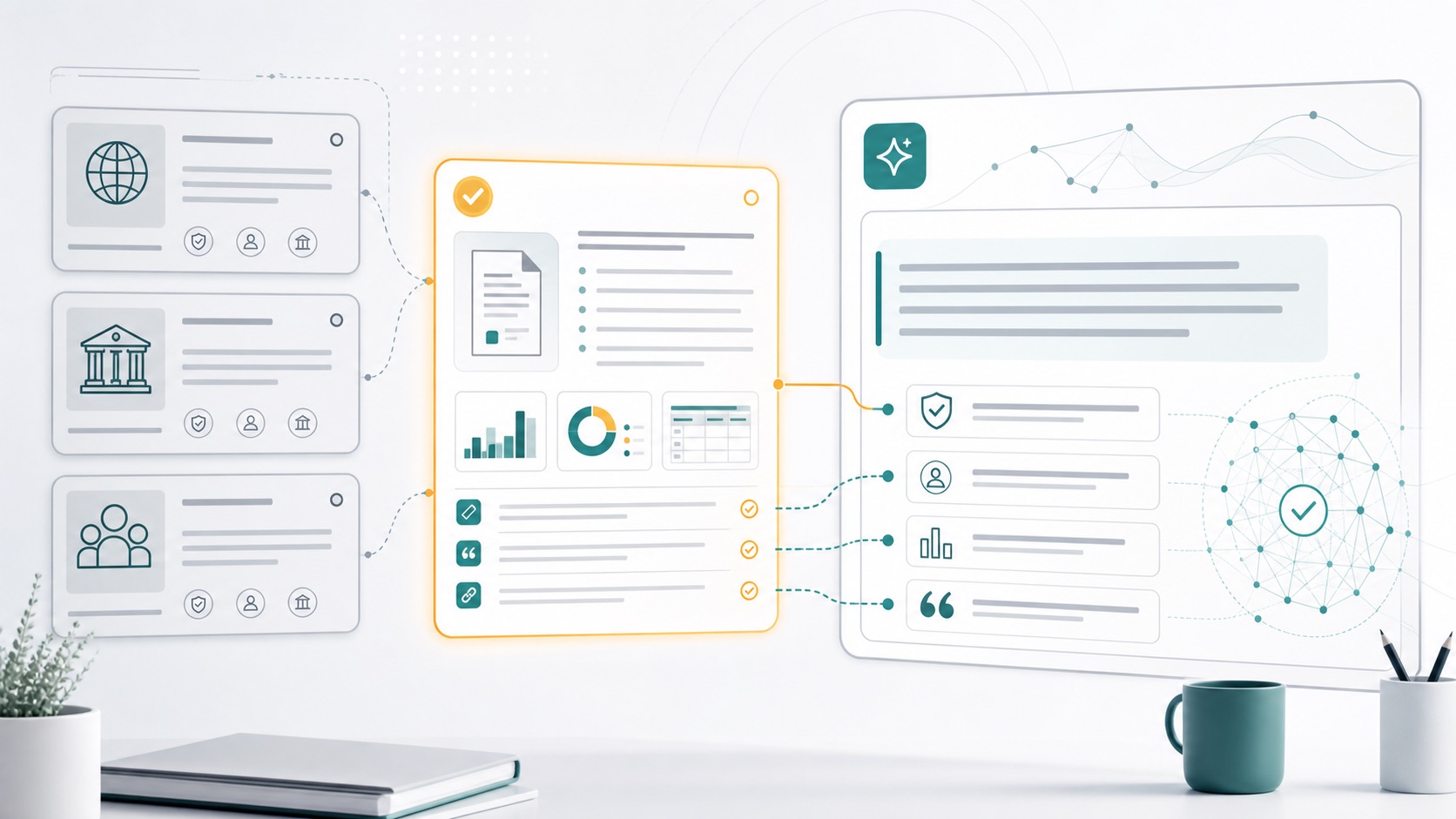 Answer engine interface selecting a source with precise evidence over generic authority cards