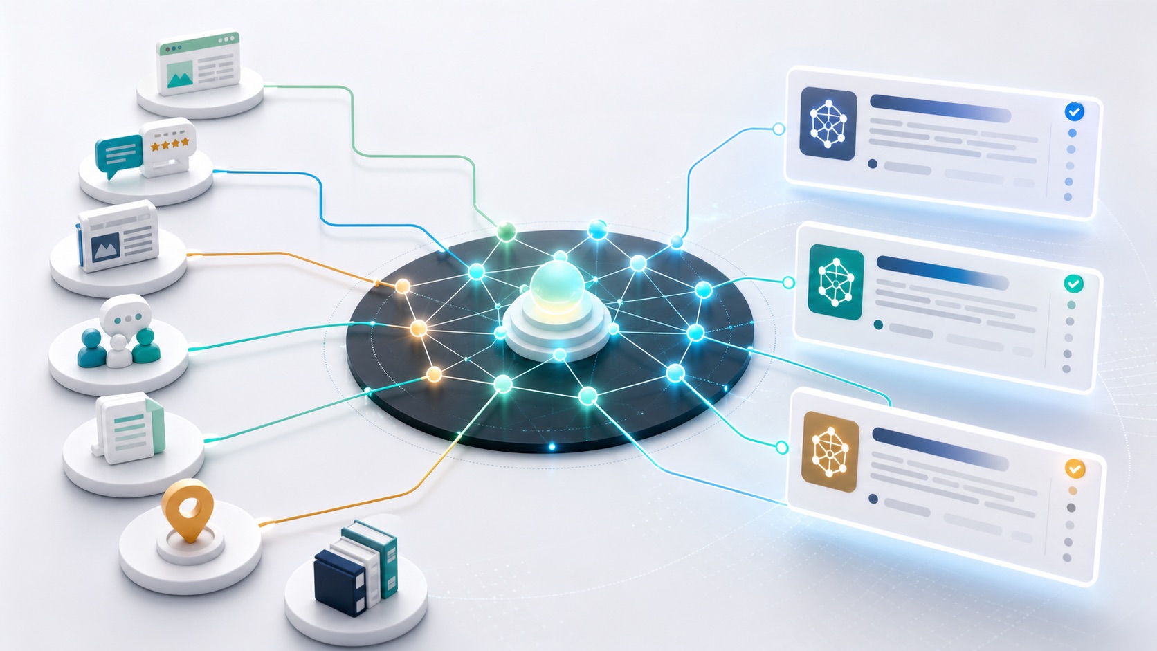 Source graph connecting trusted domains to answer-engine citation panels